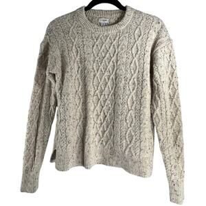 J.Crew Speckled Beige Crew Neck Argyle Sweater Size S